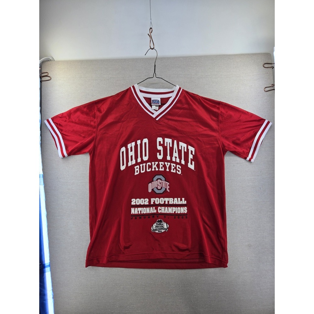 VTG Mens 2003 Tostitos Ohio State Buckeyes Fiesta Bowl Football Sz L Jersey Mesh